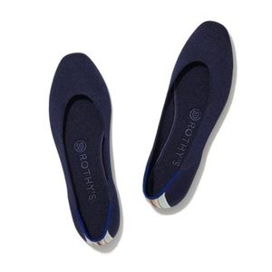 Rothy’s Square Toe Flats in Navy sz 9 like new